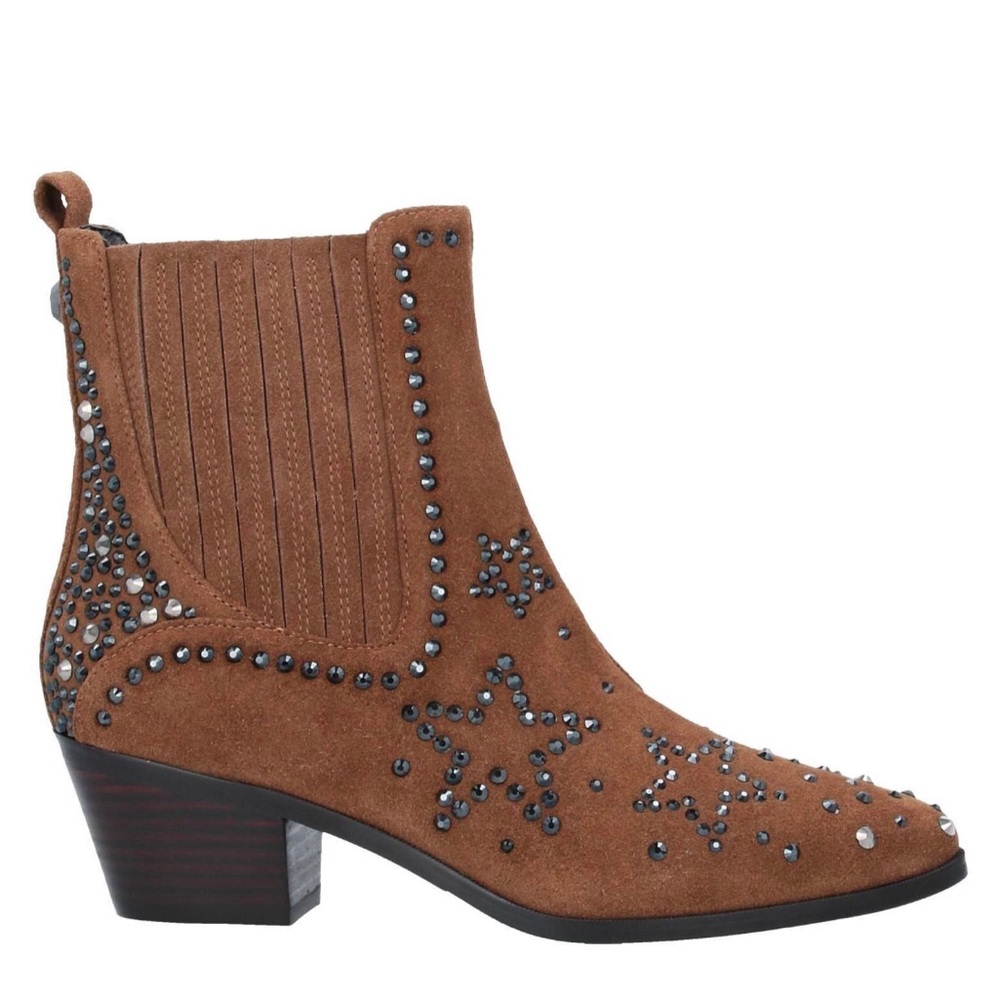 Liu•jo ankle boots, Brand-new, In box, Brown Suede, Cowboy, rhinestones